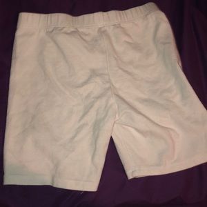 white biker shorts